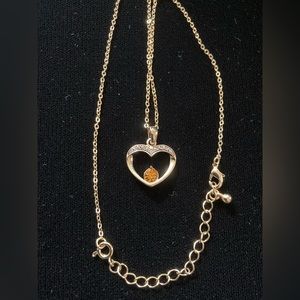 GP over basemetal Topaz CZ, 7 clear crystal elements 16”+3” ext Gift box for Mom